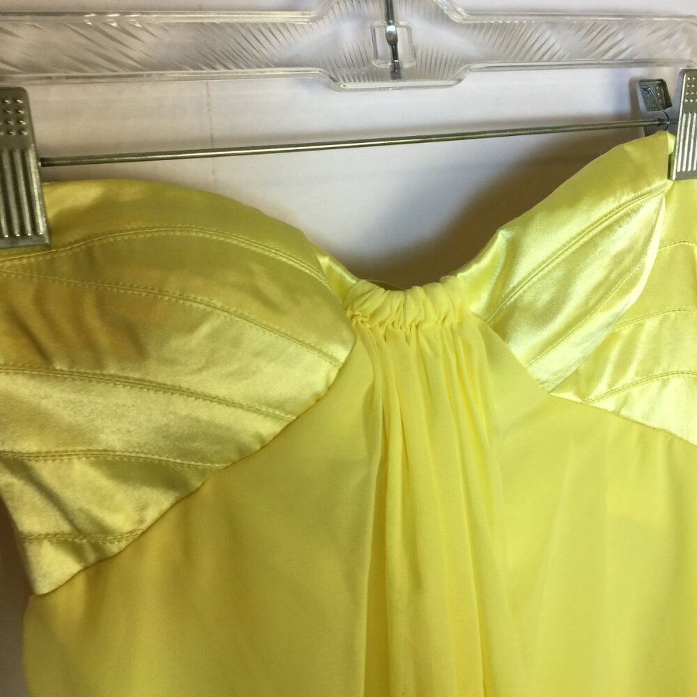 Adrianna Papell Hailey Strapless Maxi Dress Size 5/6 Womans Yellow Empire Waist - Picture 4 of 13